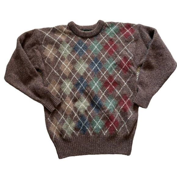 Mc ADAM Kinitwear 100% Wool Argyle Sweater, mens small - Picture 1 of 9